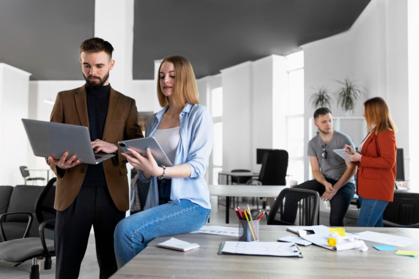 Espacio de trabajo colaborativo donde se comparten ideas financieras